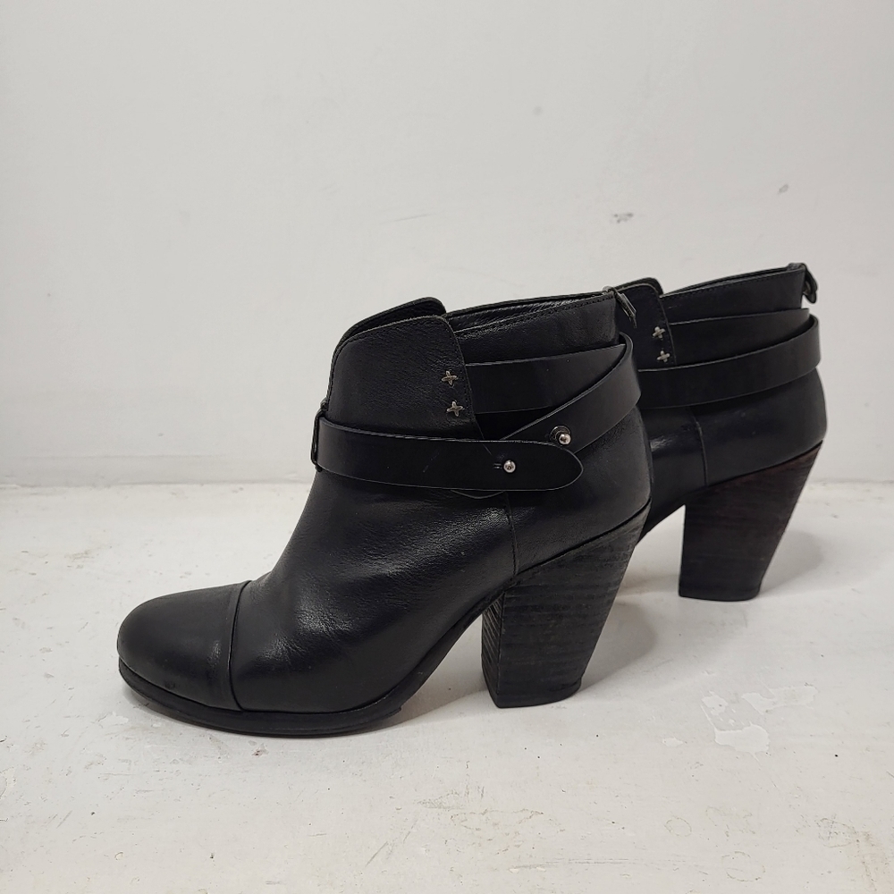 rag & bone Harrow Black Heel Ankle Boots in Size 37.5